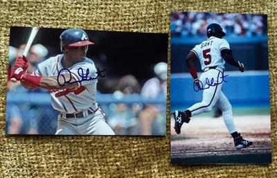 Lote de fotos autografiadas de Ron Gant 4x6 (2) Atlanta Braves Foto 1 de 4