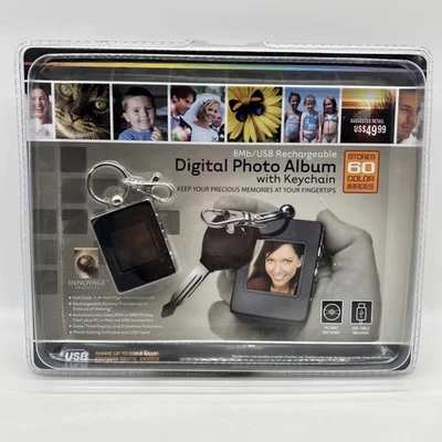 Innovage Digital LCD Photo Album Keychain 8MB USB Recharge 1.4in High Res - NEW! - Image 1 of 4