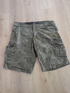 Kuhl Cargo Shorts Herren 36 Grün Camouflage Vintage Patina Dye Reißverschlusstasche Outdoor 5149 - Bild 1 von 10