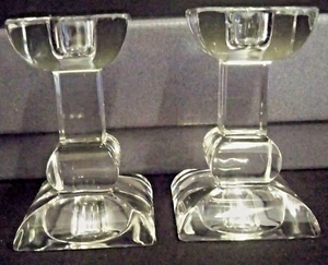 Villeroy & Boch 1748 Siena Set of 2 Crystal Candlesticks Austria In Original Box - Picture 1 of 5