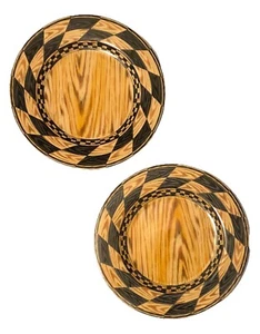 Platillos de pan y mantequilla TAITU LEGNO 1987 platos madera grano Emilio Bergamin Italia - Imagen 1 de 4