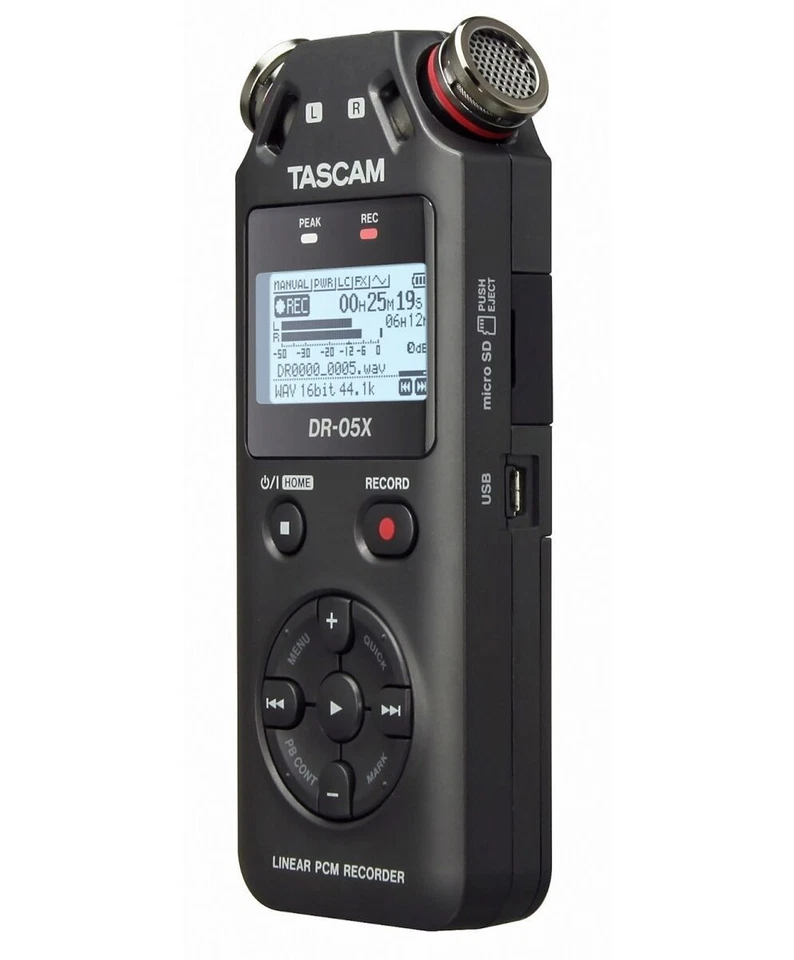 Tascam Dr-05x Registratore portatile Digitale Stereo con Microfoni Panoramici
