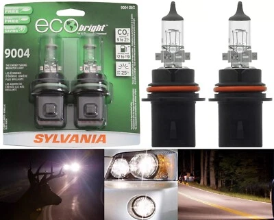 Sylvania Eco Bright 9004 HB1 65/45W Two Bulbs Head Light Replacement Upgrade EO - Image 1 of 4
