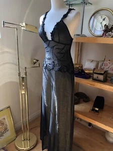 vintage VALERY nylon net lace slip dress size S Made In Italy - Picture 1 of 9