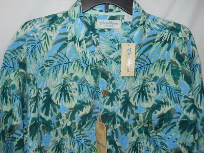 Caribbean Roundtree & Yorke Silk Hawaiian Shirt Size XL Fern Jungle NWT (B3) - Изображение 1 из 4