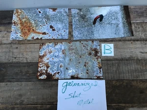 3 Galvanized Sheet Metal Rusty Natural Patina Colors 12" x 7 1/2" (B) - Picture 1 of 6