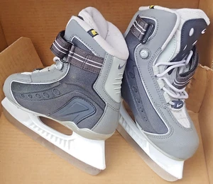 Nike Recreational Ice Skates Jr. Boys Gray/Blue US 1 EU 32 - Picture 1 of 4