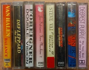 LOT OF 8 CASSETTE TAPES HARD ROCK Foreigner Van Halen Deep Purple Def Leppard - Picture 1 of 2