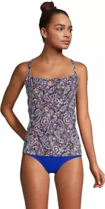 Costume da bagno donna Lands' End nuovo con etichette cravatta davanti ferretto Tankini taglia 12 $75 5D413 - Foto 1 di 5