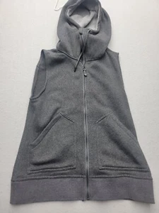 Burton Womens Vest Medium Grey Hoodie Sherpa Lining Knit Solid Regular - Picture 1 of 12