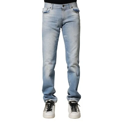 Jeans DOLCE & GABBANA Azul Claro Lavado Corte Recto Denim IT44/W30/XS 530usd - Imagen 1 de 4