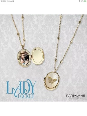 Medallón Park Lane LADY madreperla circonita cúbica tono dorado collar mariposa delicado limitado Foto 1 de 4