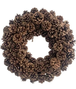 18 Zoll Herbst Türkranz Natur Tannenzapfenkranz - Fenster Saisonkranz - Bild 1 von 3