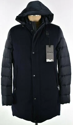 Chaqueta Parka Azul Nueva Con Etiquetas Talla L En Azul Sólido Mezcla Lana Frontal Impermeable  Foto 1 de 4