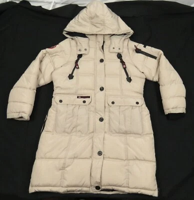 Chaqueta acolchada Canada Weathergear con capucha cremallera completa larga Parka acolchada L Foto 1 de 4