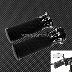 Empuñaduras de mano con barra de mango negras de 1"" 25 mm adecuadas para Harley Touring Softail Dyna CVO - Imagen 1 de 6