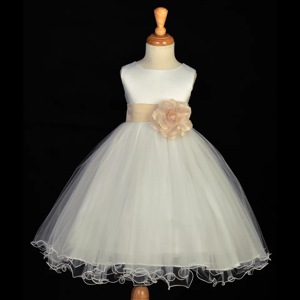 PAGEANT DRESS FLOWER GIRL RECITAL RECEPTION TODDLER JUNIOR FORMAL WEDDING CHILD - Image 1 of 1