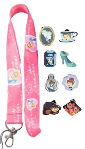 Cinderella Themed Starter Lanyard Set With 5 Disney Park Trading Pins Brand New - Picture 1 of 1