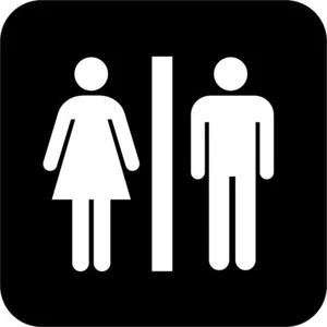 Toilets Unisex International Symbol Window Wall Vinyl Decal Sticker - Picture 1 of 5