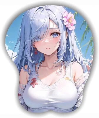 Genshin Impact Shenhe 3D Anime Mouse Pads Silica GelWrist Support Mouse Game/Hom - Image 1 of 4