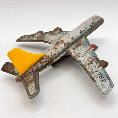 Vintage Mini Kids Plane Tin Metal Model of Pan Am Boeing Jumbo Japan 1970 - Image 1 of 4