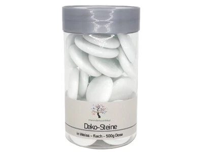 Glassteine Weiss Streudeko Tischdeko Mosaik Flach Rund Glas Steine  Deko 500g - Bild 1 von 4