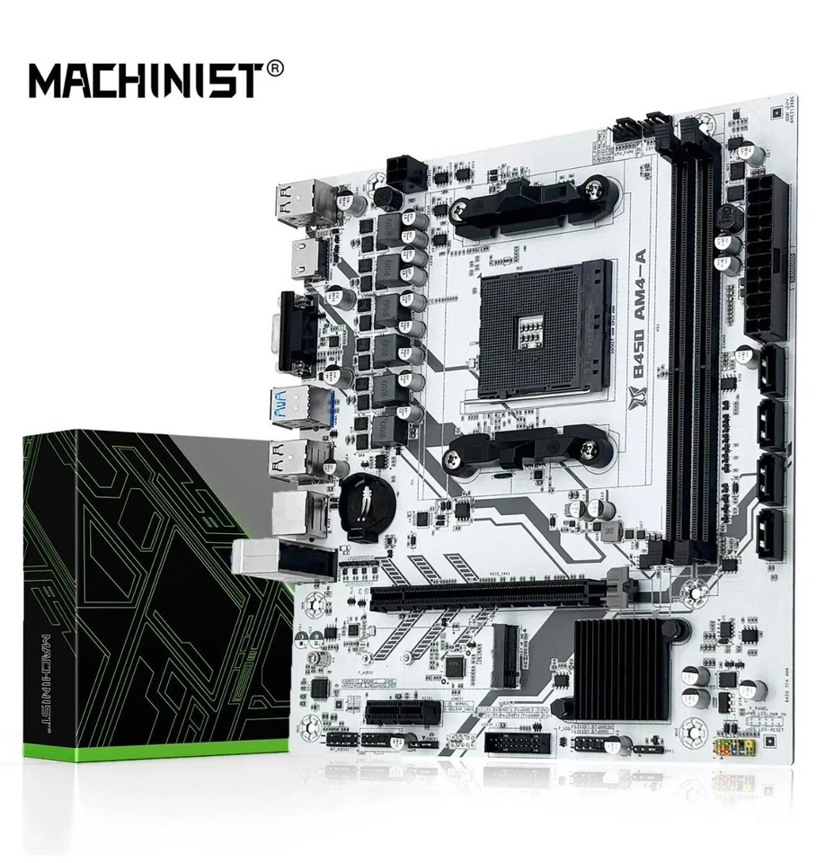 MACHINIST B450 Motherboard AMD Processor Dual-channel DDR4 Memory AM4 Mainboard - Image 1 of 4