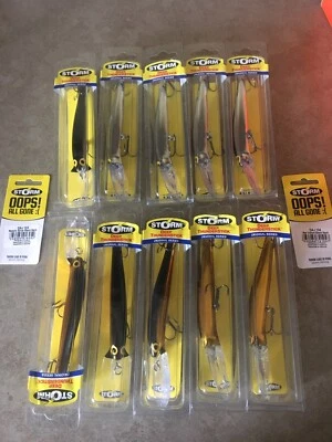 NUEVO 10 TOTAL 5 DAJ-103 Y 5 DAJ-104 • LOTE SEÑUELOS DE PESCA STORM DEEP THUNDERSTICK Foto 1 de 4