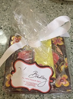 New Retired Vera Bradley Happy Hour Set in Buttercup Napkins Coasters Placecards - Image 1 of 3