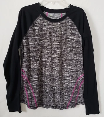 Top para mujer TEK GEAR DRY TEK talla L negro gris blanco mangas largas respiración atlética Foto 1 de 4