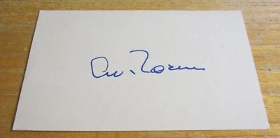 Al Rosen (d. 2015) Autographed Signed 3X5 Index Card MLB Baseball Indians - Image 1 of 3