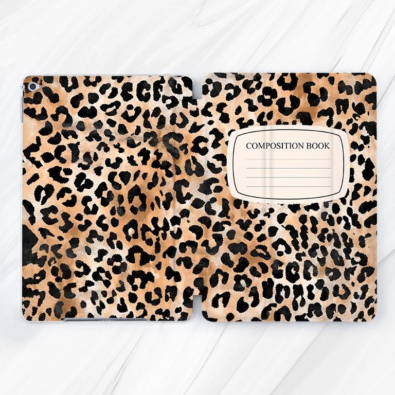 Leopard Composition Book Case For iPad 10.2 Air 3 4 5 Pro 9.7 11 12.9 Mini - Image 1 of 4