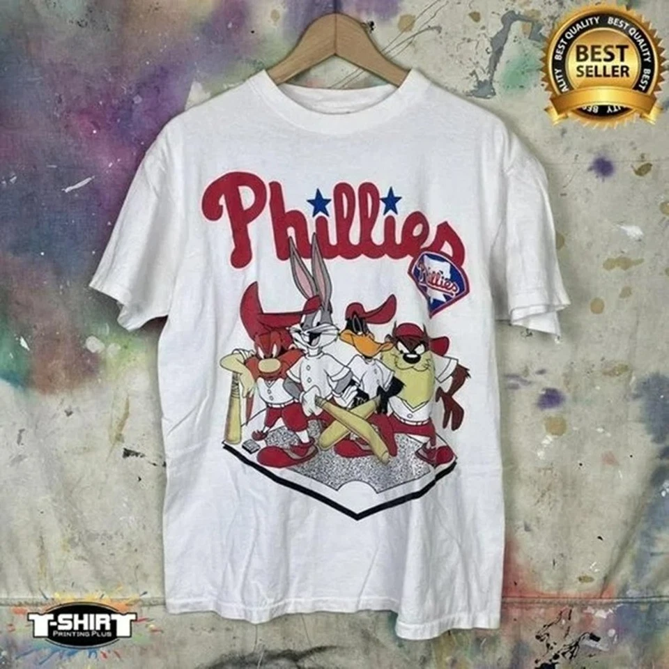 Philadelphia Phillies Looney Tunes Mlb Baseball Unisex T Shirt vtg HN1370 - Image 1 of 1
