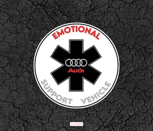 Audi Emotional Support Vehicle - Car Sticker For Windows, Bumper Or Others - Picture 1 of 3