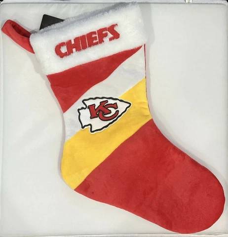 Kansas City Chiefs Football NFL Basic Logo Plush 17" Holiday Christmas Stocking Cover