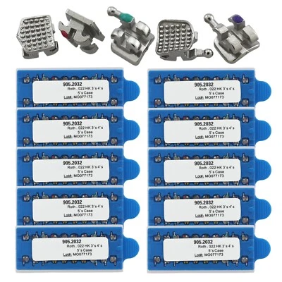 100 Kits Orthodontic Brackets Dental Braces Metal MIM Mini Roth 022 345 Hooks OC - Image 1 of 4