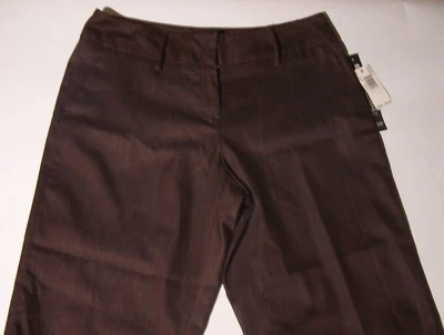  PANTO LOGY Mujer Pantalón Elástico/Acampanado Hi Rise Talla 10 P Madera Marrón Nuevo con Etiquetas $40 Foto 1 de 4