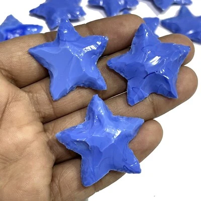 Lote de 11 piezas de piedras preciosas de obsidiana azul cristal tallado media luna estrella para hacer joyas Foto 1 de 4