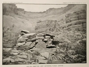 Impresión litográfica Zuni Pueblo Shrine Hal'on Kwa'ton Nuevo México 1904 - Imagen 1 de 2