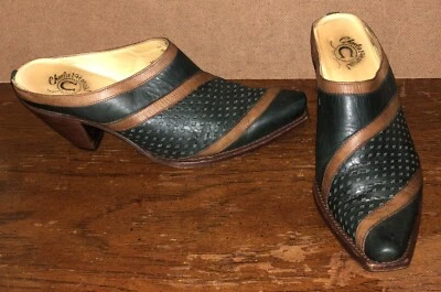Charlie 1 Caballo Talla EU 37.5 / US 7B Cuero Artesanal Western Mule Zapatos Foto 1 de 4