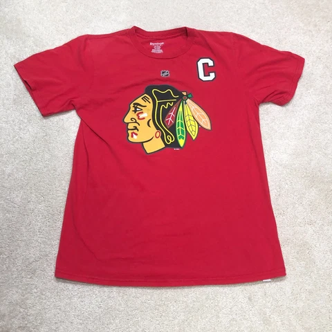 Reebok Chicago Blackhawks Toews T Shirt Mens Medium Red Cover