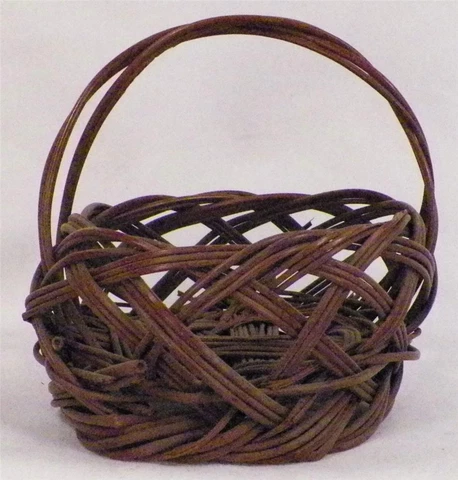 Antique Sewing Yarn Basket Wicker Brown Small Victorian Weave Adorable AS IS Cover