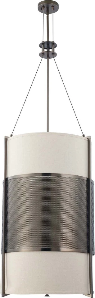 Hazel Bronze Energy Star Vertical Pendant With Khaki Fabric Shade - Image 1 of 1