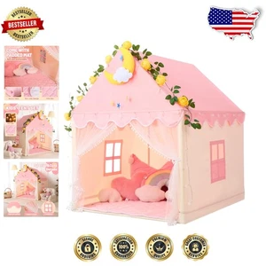 Carpa mágica para juegos interior para niños - Diseño princesa con alfombrilla de seguridad y luces - Imagen 1 de 9