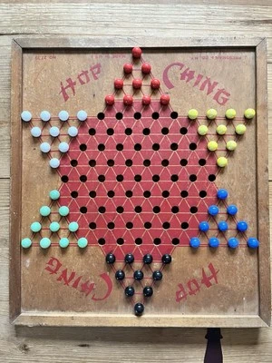 Vintage “Hop Ching” Chinese Checkers Board With Glass Marbles By Pressman - Image 1 of 4