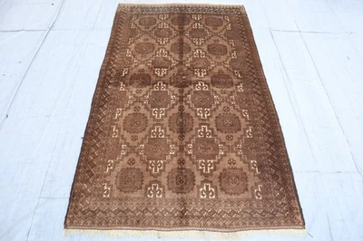 Alfombra silenciada vintage descolorida afgana hecha a mano de 3'8x6'3 pies - alfombra de dormitorio alfombra tribal 4x6 Foto 1 de 4