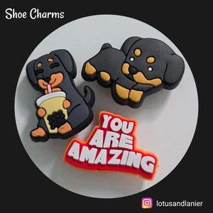 Shoe Charms Rottweiler Puppies set of 3 - Picture 1 of 1