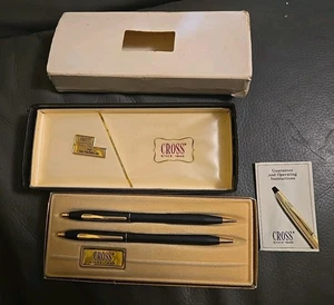 Vintage Cross 2501 klassisch schwarz Kugelschreiber und Bleistift Set in Box benötigt Mine - Bild 1 von 7