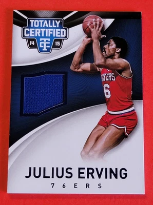 Julius Erving JERSEY PATCH CARD #d54/99 DR J GAME USED 2014-15 CERTIFIED 76ers - Image 1 of 3