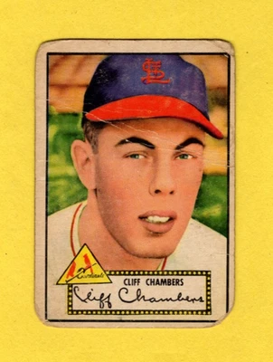 1952 Topps Cliff Chambers #68 St, Louis Cardinals Red Back FAIR FREE SHIPPING - Image 1 of 3